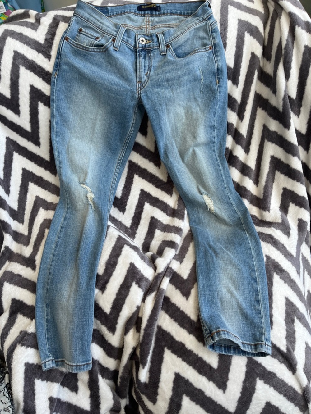 Levi's Light Blue Distressed Skinny Jeans